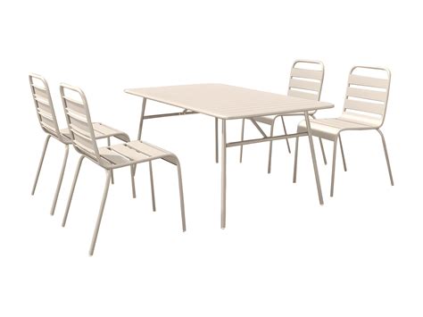 Salle à manger jardin métal une table L 160 cm et 4 chaises