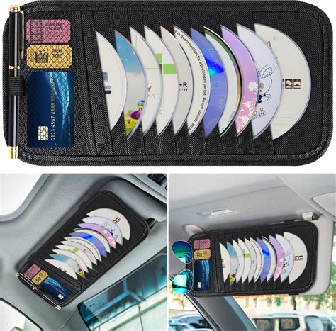 Tutudow 2pcs Car Cd Case Holder Sun Visor Cd Case Holder With 12 Dvd Storage