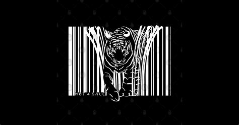 White Tiger Barcode Tiger Art Sticker Teepublic