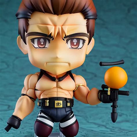 An Anime Nendoroid Figurine Of Arnold Schwarzenegger Stable