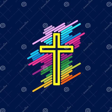 Church Logo Christian Symbols Cross Of The Savior Jesus Christ Stock Vector Illustration Of