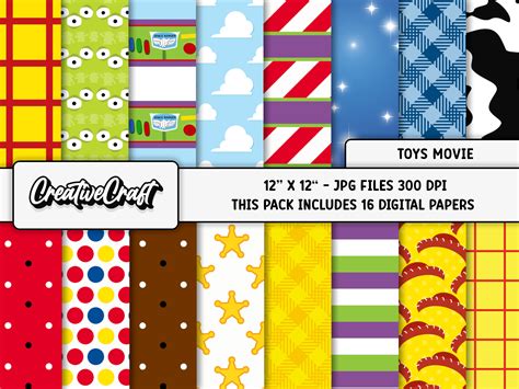 Toys Movie Digital Papers Scrapbooking Graphic By Creativecraft