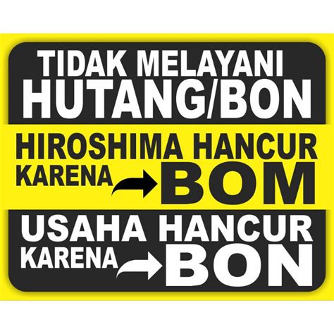 Jual Stiker Dilarang Ngutang Hutang Shopee Indonesia