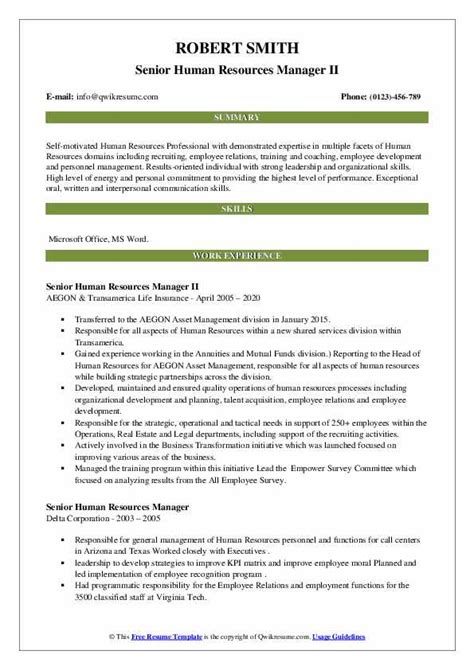 Human Resources Manager Resume Template Tbdrop