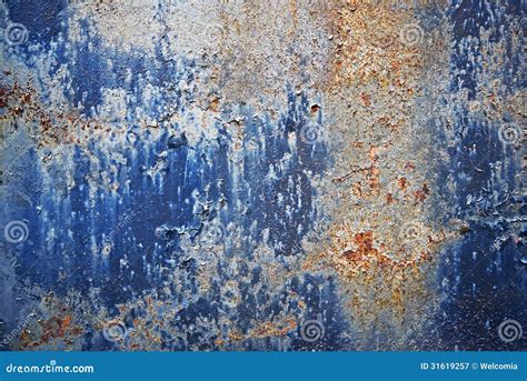 Blue Paint Corroded Metal Stock Image Image Of Iron 31619257