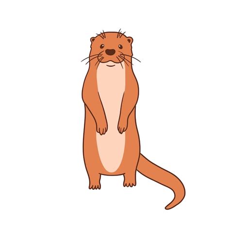 Linda Nutria Vector Ilustraci N De Dibujos Animados Plana Aislada Sobre