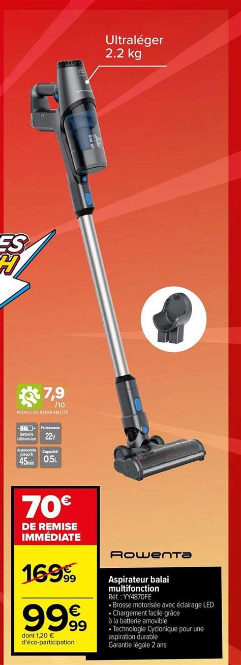 Promo Aspirateur Balai Multifonction Rowenta Chez Carrefour ICatalogue Fr