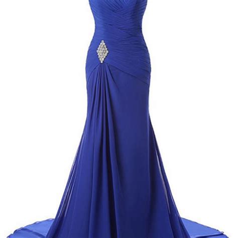 Stunning Chiffon Scoop Neckline Mermaid Evening Dresses With Beadings