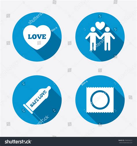 Condom Safe Sex Icons Lovers Gay Stock Vector Royalty Free 256934512