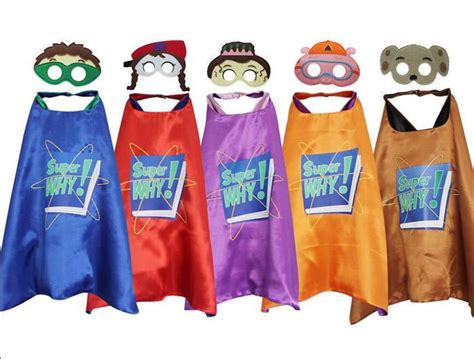 Super Why Whyatt Alpha Pig Capes Mask Set Kids Birthday Halloween ...