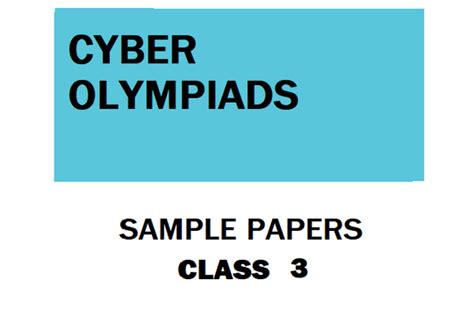 Cyber Olympiad Sample Papers Olympiad Tester