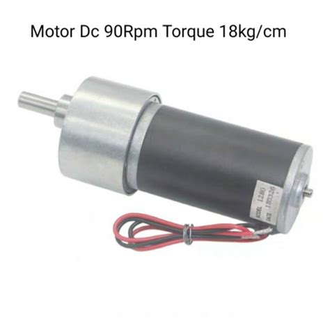 Jual Black Motor Dc 12V 24V 90Rpm Torque 18kg Cm Motor Dc 37GB31ZY