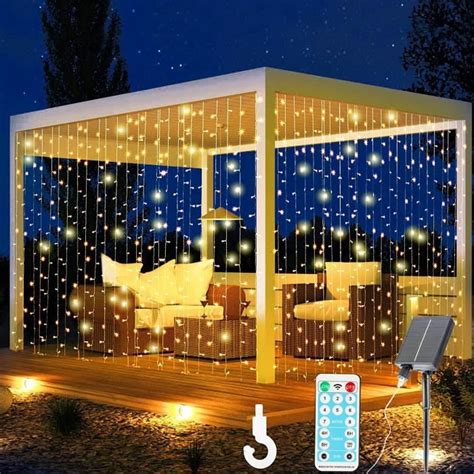 Guirlande Lumineuse Solaire Extérieure 3X3M 300 Led Rideau Lumineux 8