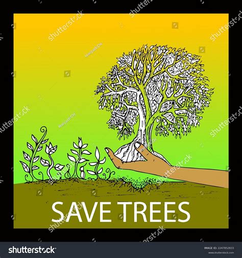 Save Trees Poster Banner Vector Stock Vector Royalty Free 2247852833