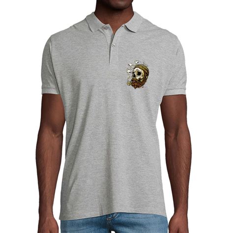 Polo Homme Coton Bio Santa Muerte Smoking Skull