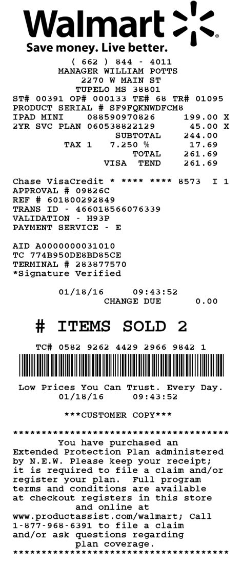 Walmart Receipt Template Printable Word Searches