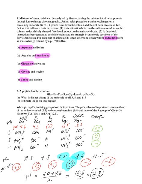 Biochemistry Practice Problems Mixtures Of Amino Acids Can Be