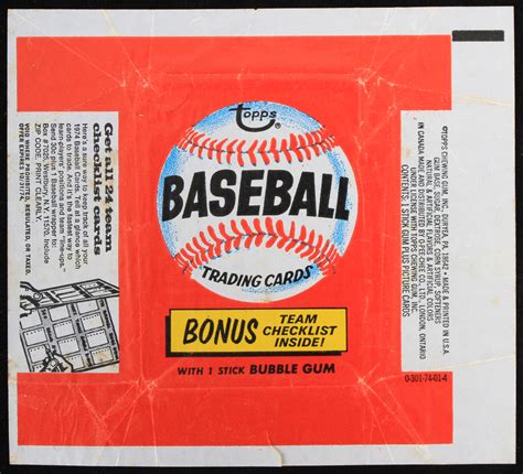 Lot Detail 1974 Topps Original Baseball Bonus Team Checklist Wax Pack