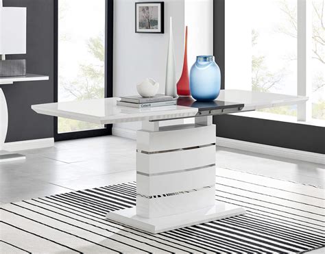 Buy Furniturebox Uk Renato Modern White Grey High Gloss Chrome Large