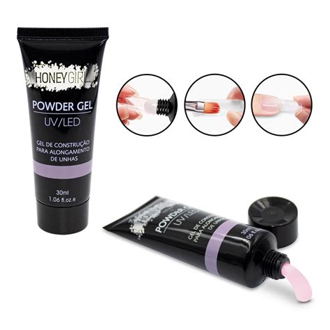 Polygel Powder Gel Alongamento Unhas Honey Girl Led Uv Ml Submarino