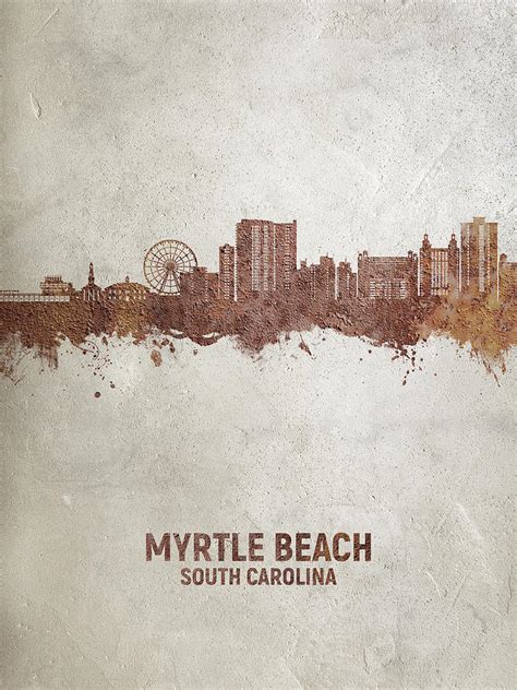 Myrtle Beach South Carolina Skyline Digital Art By Michael Tompsett