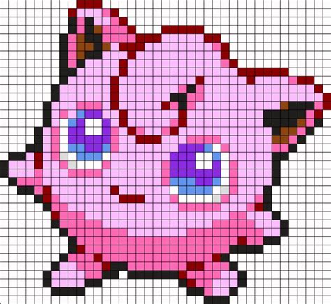 Rondoudou Pokemon Perles Hama Repasser Grille Gratuite Pixel Art