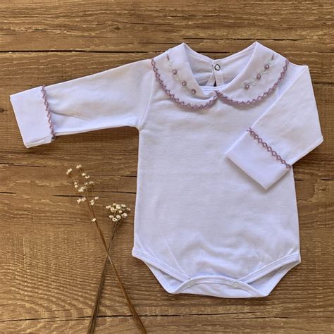 Body Bebe Bordado Rococ L Via Lavanda Safine Baby Safine Baby