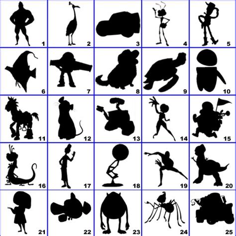 Pixar Silhouettes Disney Silhouette Art Disney Silhouettes Disney