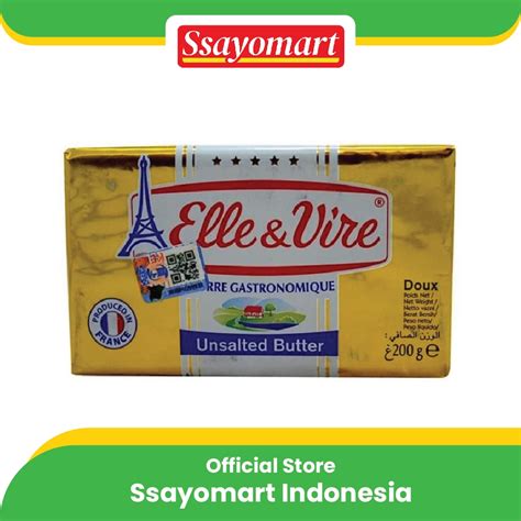 Jual ELLE VIRE UNSALTED BUTTER 200 GR Shopee Indonesia