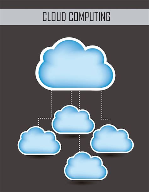 Nuage Bleu Informatique Sur Illustration Vectorielle Fond Gris