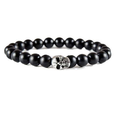 Herren Totenkopf Armband F R M Nner Aus Edelstahl Naturstein Armb Nder