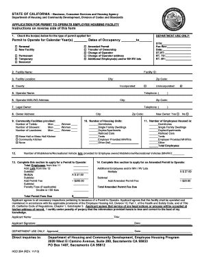 Fillable Online Hcd Ca STATE OF CALIFORNIA Business Consumer