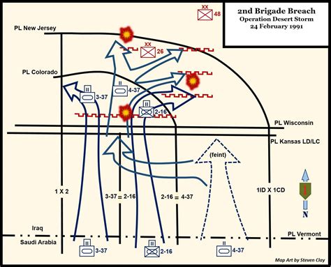 Operation Desert Storm, 2nd Brigade Breach 24 February 1991 | 16th ...