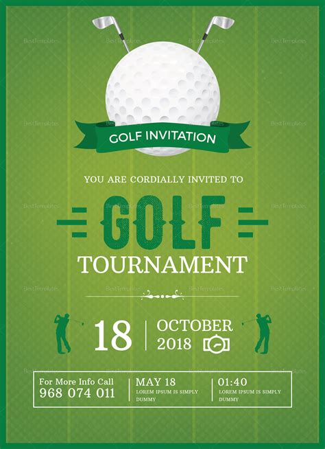 Golf Invitation Design Template in Word, PSD, Publisher