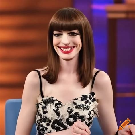 Anne Hathaway Getting Her Bangs Trimmed On Craiyon