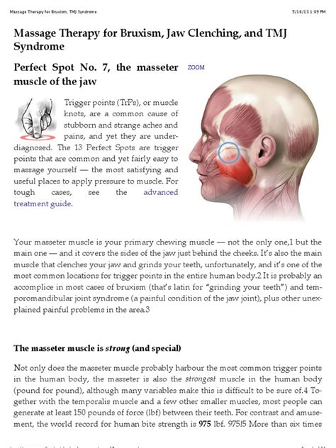 Massage Therapy For Bruxism Tmj Syndrome Myofascial Trigger Point Elbow