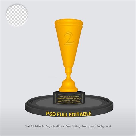 Premium Psd Psd Trophy Cup Icon Isolated D Render Illustration Text