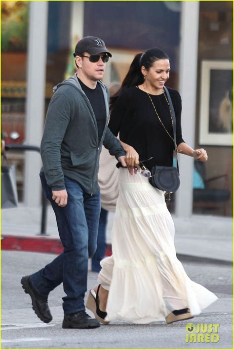 Matt Damon His Wife Luciana Barroso Look So In Love Grabbing Dinner