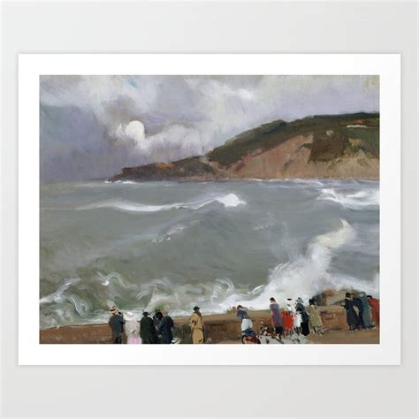 Joaquín Sorolla y Bastida Breakwater San Sebastian 1918 Art Print by