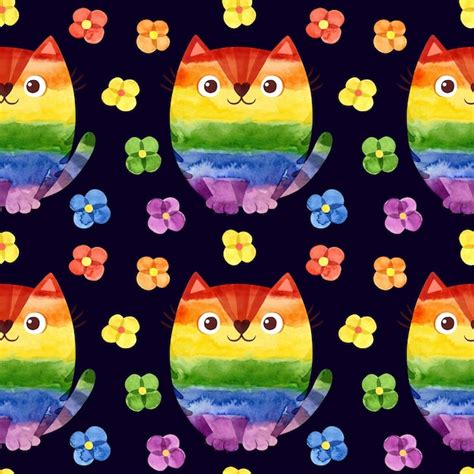 Premium Psd Lgbt Pride Seamless Pattern Lgbt Watercolor Background