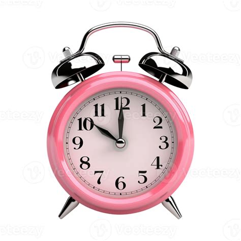 Pink Alarm Clock On A Transparent Background Ai Generated 24984265 Png