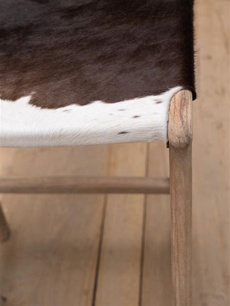 Tabouret de bar peau de vache Isère Chehoma Jaimeladeco