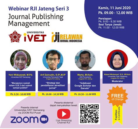 Webinar Rji Jateng And Universitas Ivet Semarang Rji