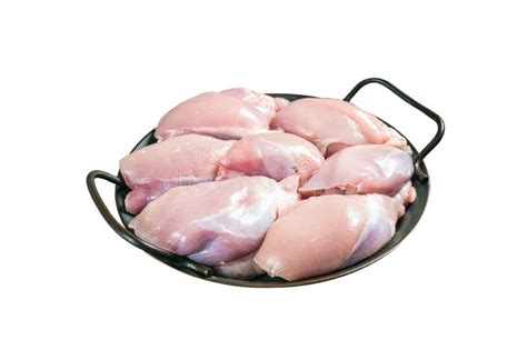 Boneless And Skinless Raw Chicken Leg Thigh Fillet Isolated On White