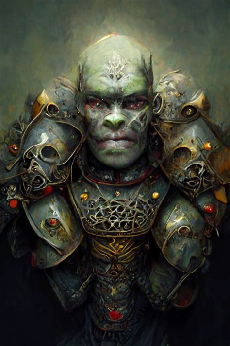 Beautiful Orc Splint Armor High Fantasy Midjourney Openart