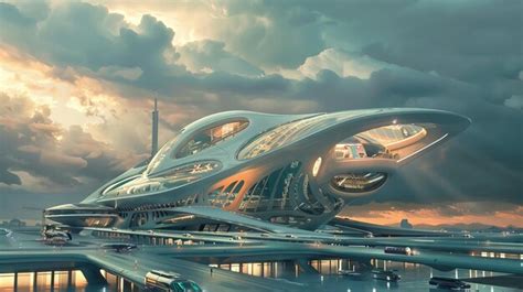 Premium Photo Futuristic Airport Terminal Building