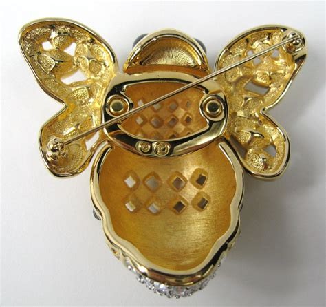 1980s Swarovski Jewelers Collection Crystal Gold Bumble Bee Brooch