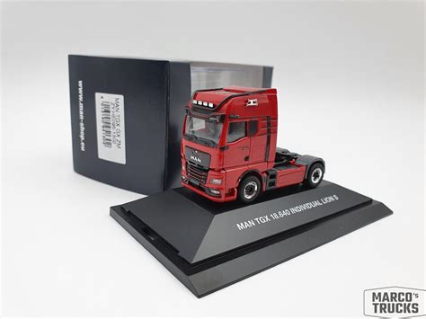 Herpa MAN TGX 18 640 Individual Lion S Rot Zugmaschine 951302 IAA 2022