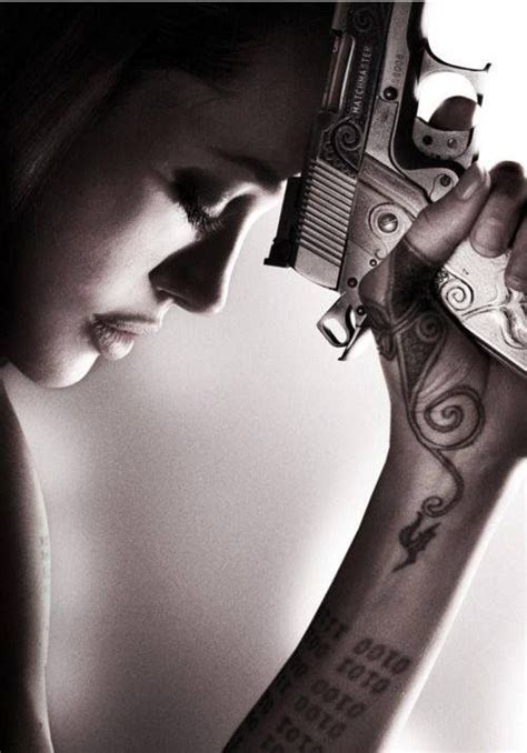 Pin By Michael Queen On Guns Angelina Jolie Tattoo Girl Guns Wanted