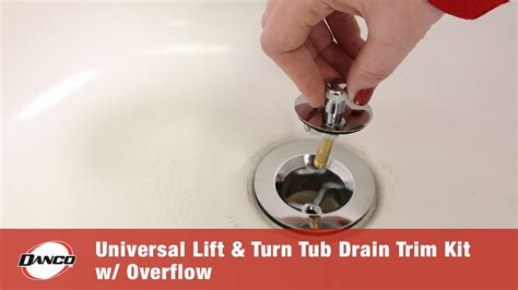 Universal Lift And Turn Tub Drain Trim Kit With Overflow Youtube